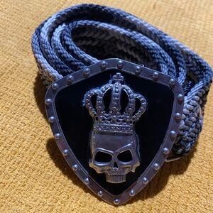 Black and Silver Skull Belt
